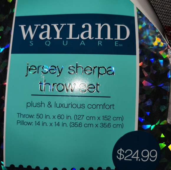 COPY NWOT Wayland Square Jersey sherpa throw set - Picture 3 of 4